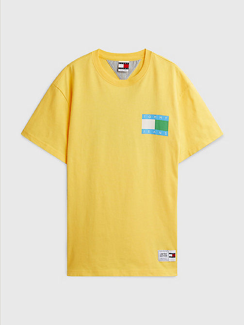 t-shirt exclusive pop drop giallo da men tommy jeans