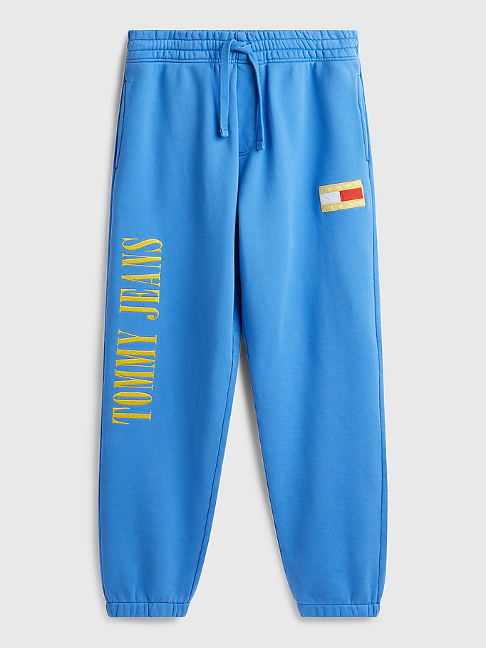 blauw exclusive pop drop jogger voor men - tommy jeans