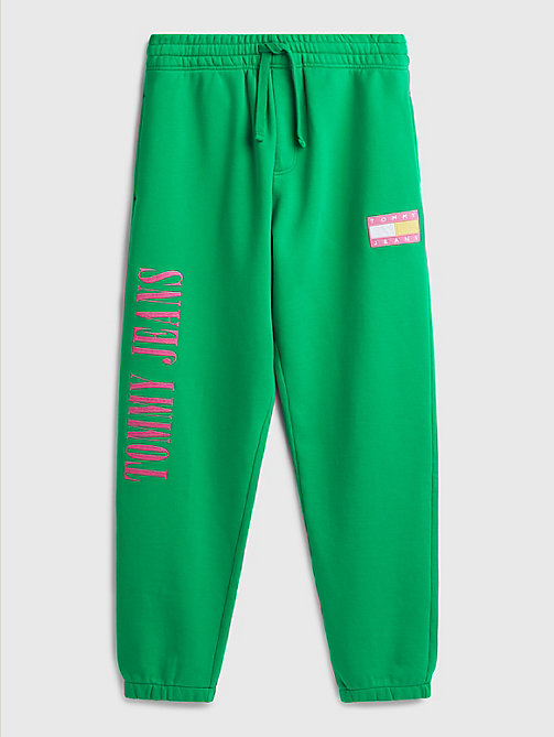 green exclusive pop drop joggers for men tommy jeans