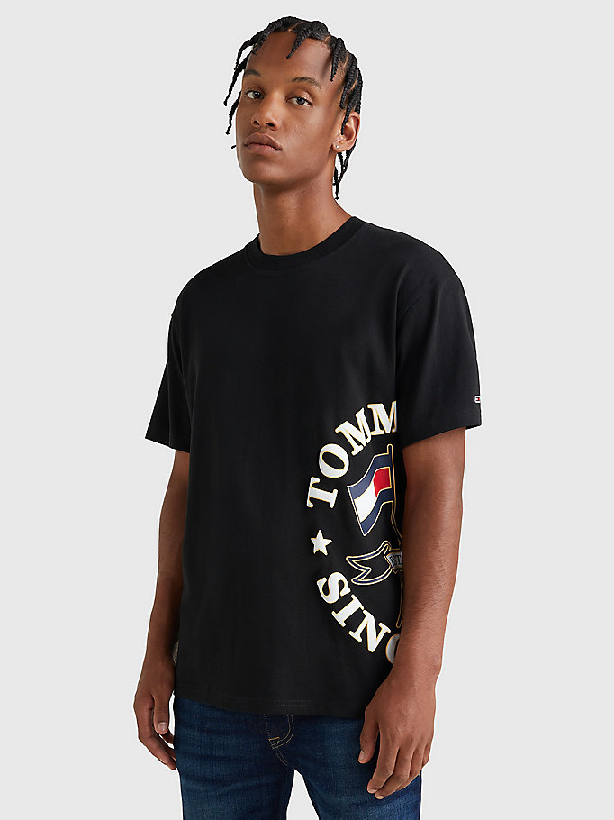black modern side logo relaxed t-shirt for men tommy jeans