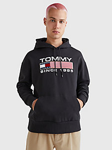 sudadera con capucha y logo deportivo negro de mujer tommy jeans