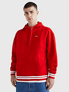 rot college relaxed fit hoodie mit logo für herren - tommy jeans