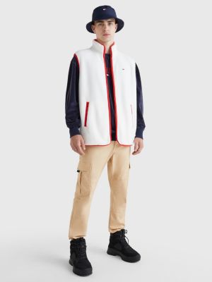 ANCIENT WHITE College Sherpa Gilet for men TOMMY JEANS