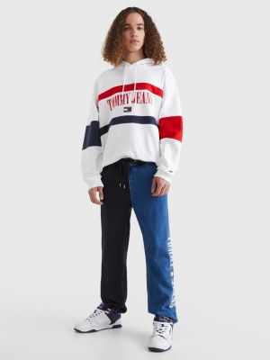 Skater Hoodie mit Color BlockDesign WEIß Tommy Hilfiger