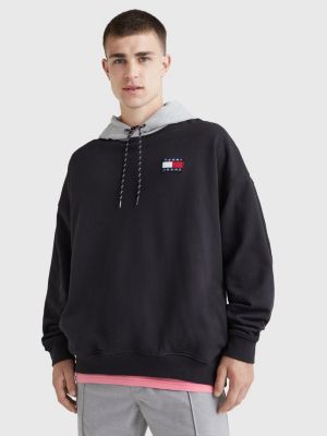 Logo Embroidery Relaxed Fit Hoody | BLACK | Tommy Hilfiger