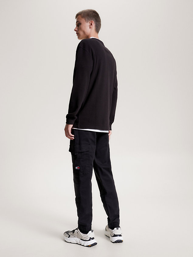 t-shirt essential a maniche lunghe black da uomo tommy jeans
