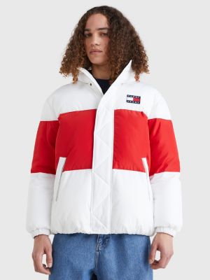 Shiny Colour-Blocked Oversized Puffer Jacket | WHITE | Tommy Hilfiger