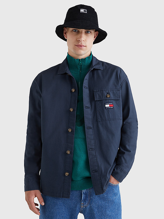 Coalescence Preach while Classics Casual Fit Twill Overshirt | BLUE | Tommy Hilfiger