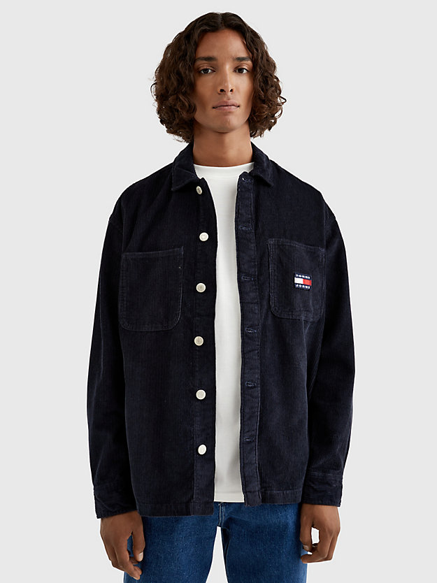 TWILIGHT NAVY Pure Organic Cotton Corduroy Overshirt for men TOMMY JEANS