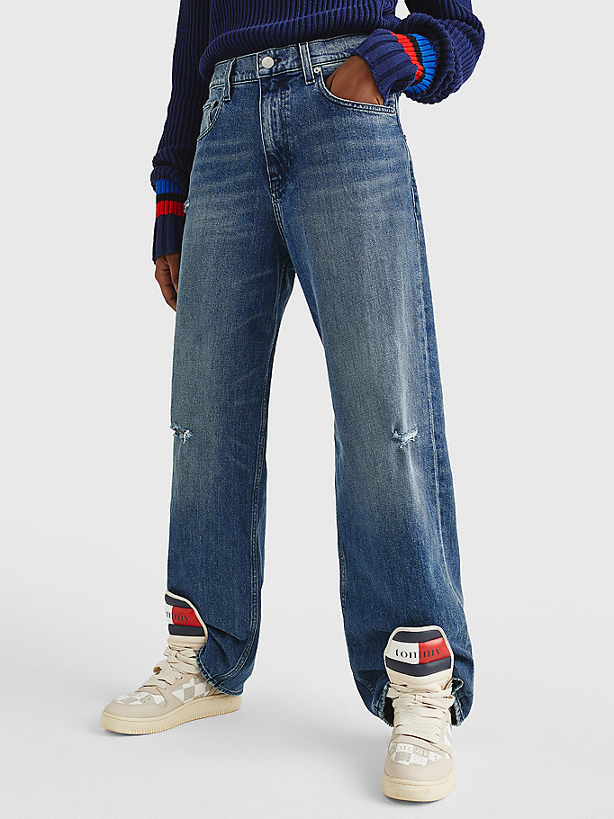denim baggy wide leg dual gender jeans for men tommy jeans