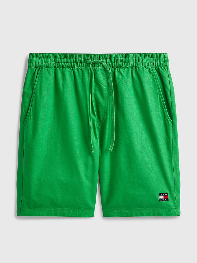 groen exclusive pop drop oxford-short voor men - tommy jeans
