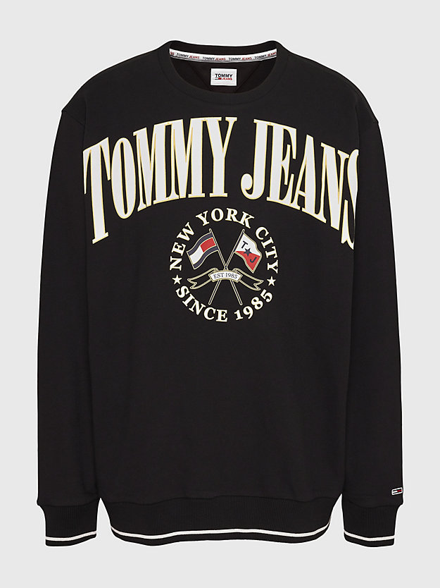 BLACK Plus Logo Skater Sweatshirt for men TOMMY JEANS
