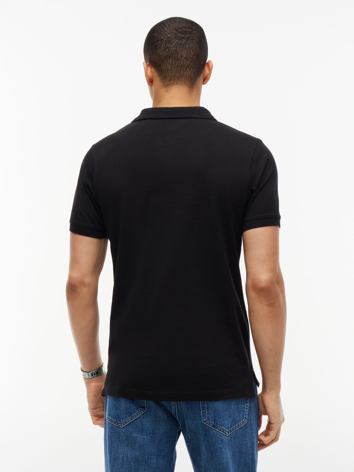 Pure Cotton Slim Fit Polo Shirt — Black