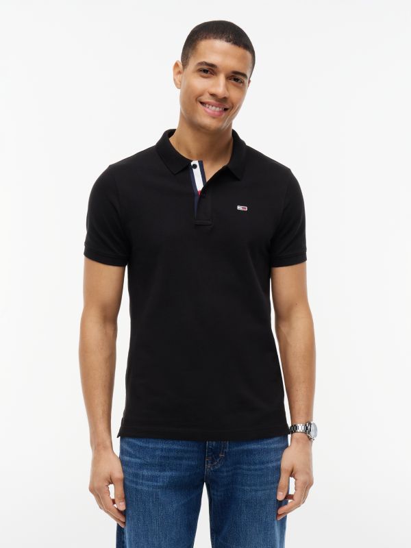 Pure Cotton Slim Fit Polo Shirt — Black