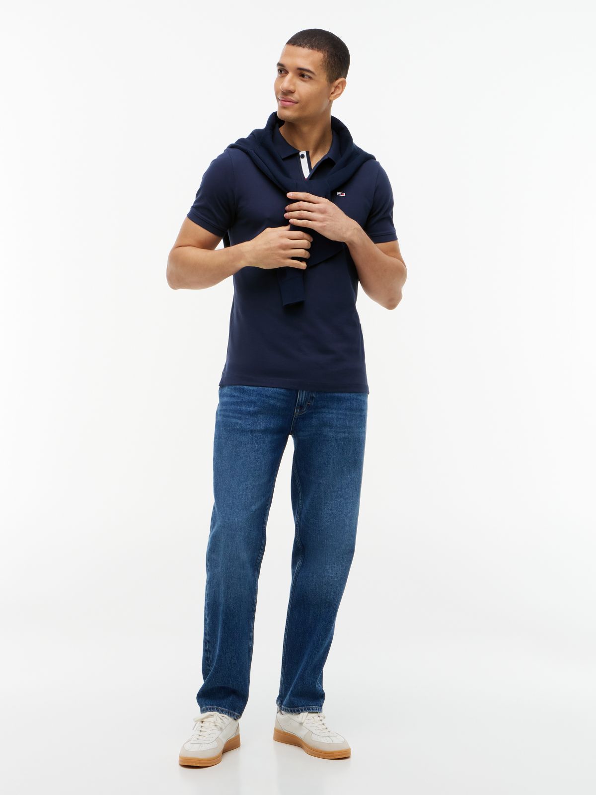 Pure Cotton Slim Fit Polo Shirt — Blue