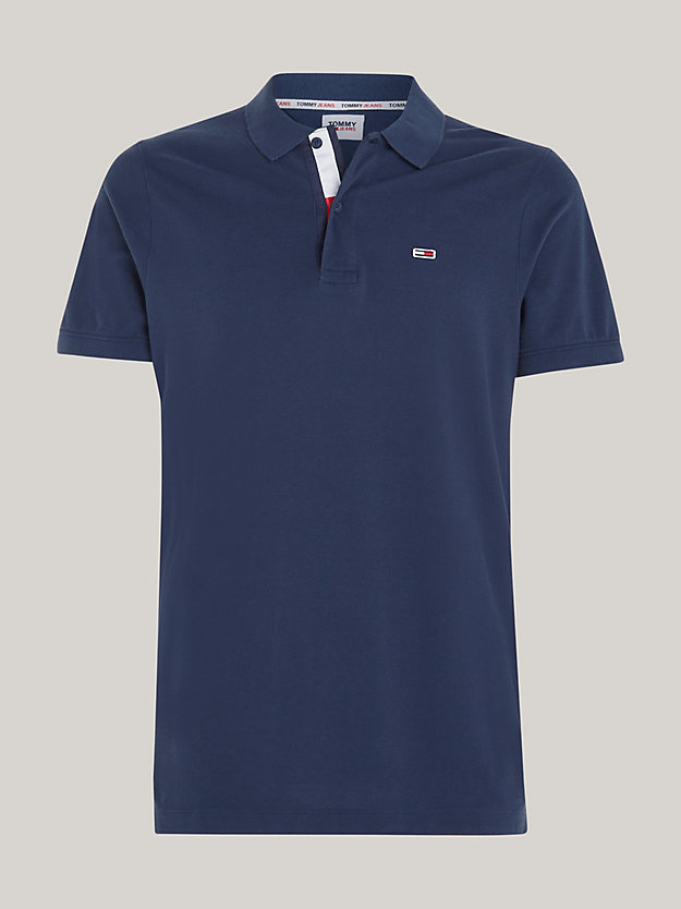 TWILIGHT NAVY Pure Organic Cotton Slim Fit Polo for men TOMMY JEANS
