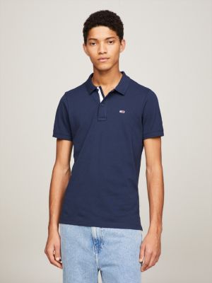 Pure Organic Cotton Slim Fit Polo | Blue | Tommy Hilfiger