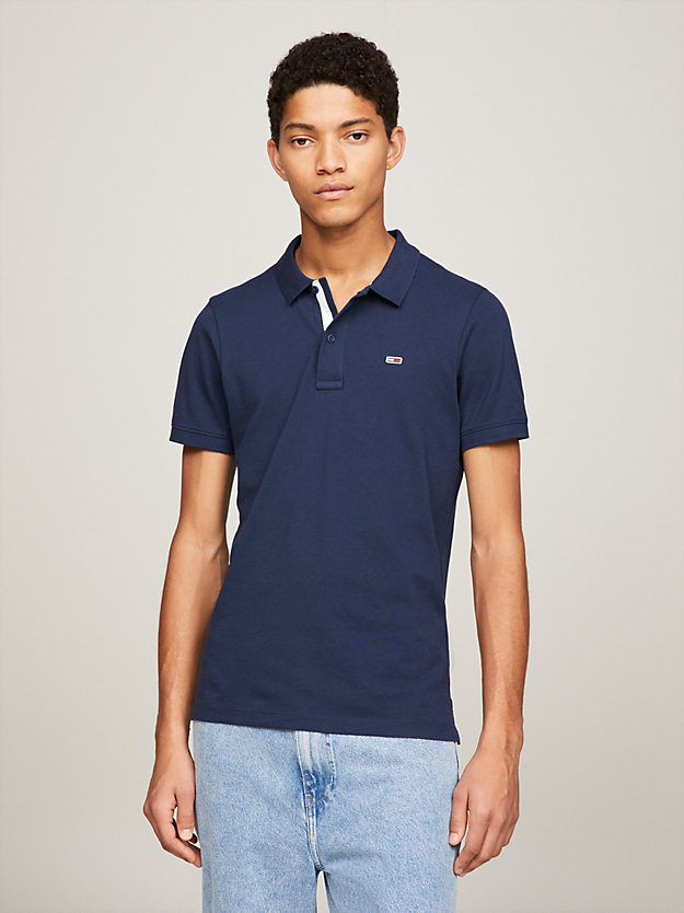 TWILIGHT NAVY Pure Organic Cotton Slim Fit Polo for men TOMMY JEANS