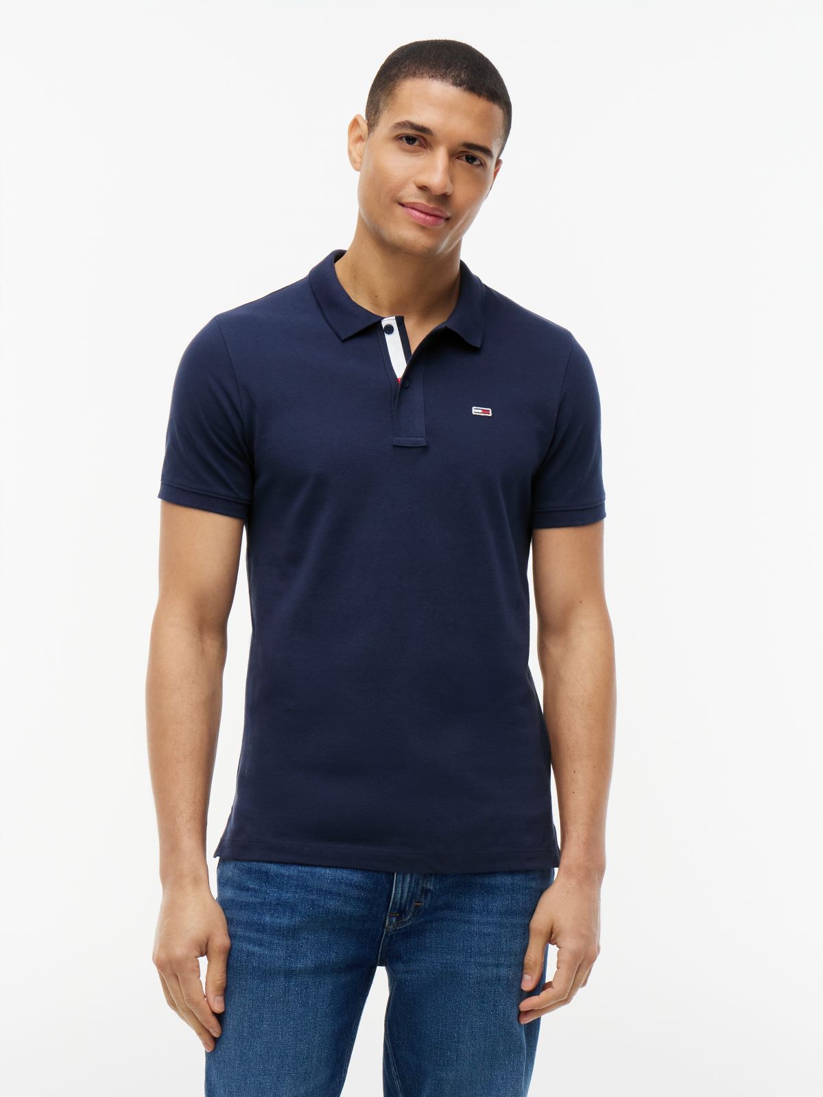 Pure Cotton Slim Fit Polo Shirt — Blue