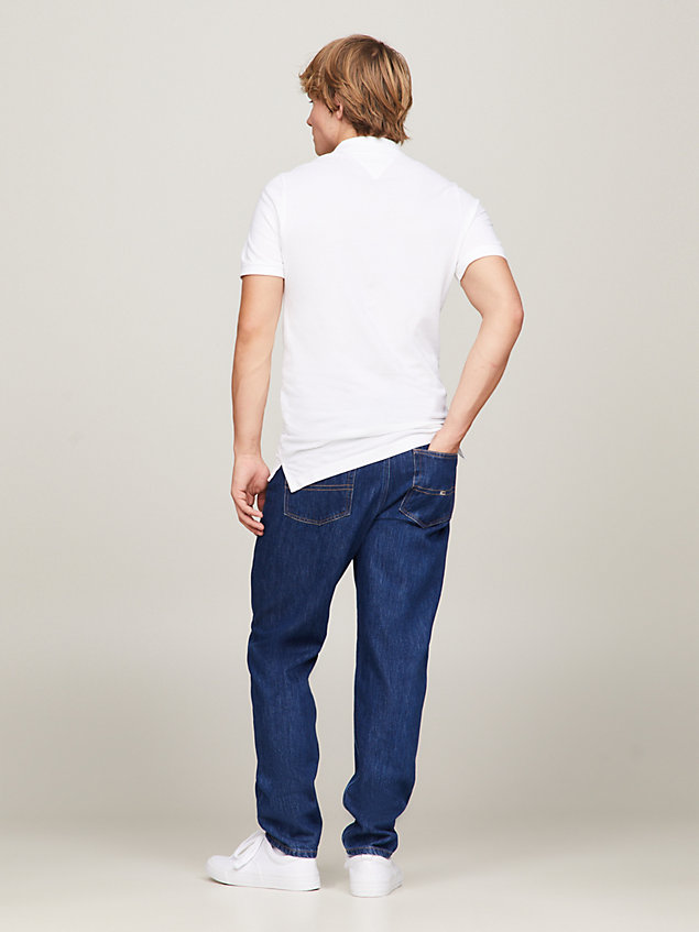 polo slim fit in puro cotone biologico white da uomo tommy jeans