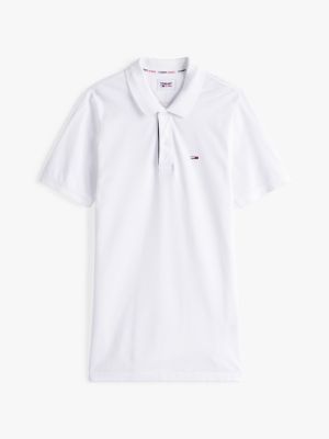 white pure cotton slim fit polo shirt for men tommy jeans