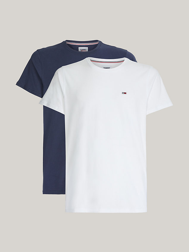 multi essential 2-pack slim fit jersey t-shirts for men tommy jeans