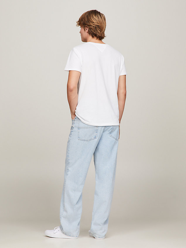 lot de 2 t-shirts essential ajustés en jersey multi pour hommes tommy jeans