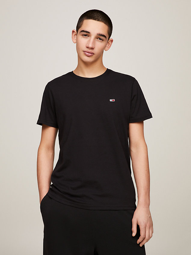 black essential 2-pack slim fit jersey t-shirts for men tommy jeans