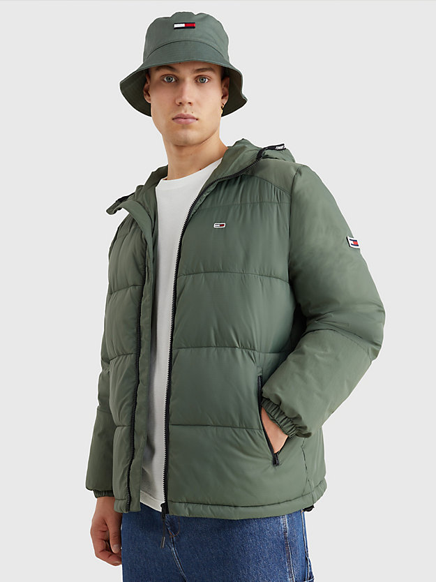 Relaxed Fit Hooded Puffer Jacket | GREEN | Tommy Hilfiger