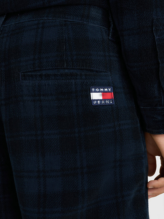 TWILIGHT NAVY CHECK Check Tapered Corduroy Chinos for men TOMMY JEANS
