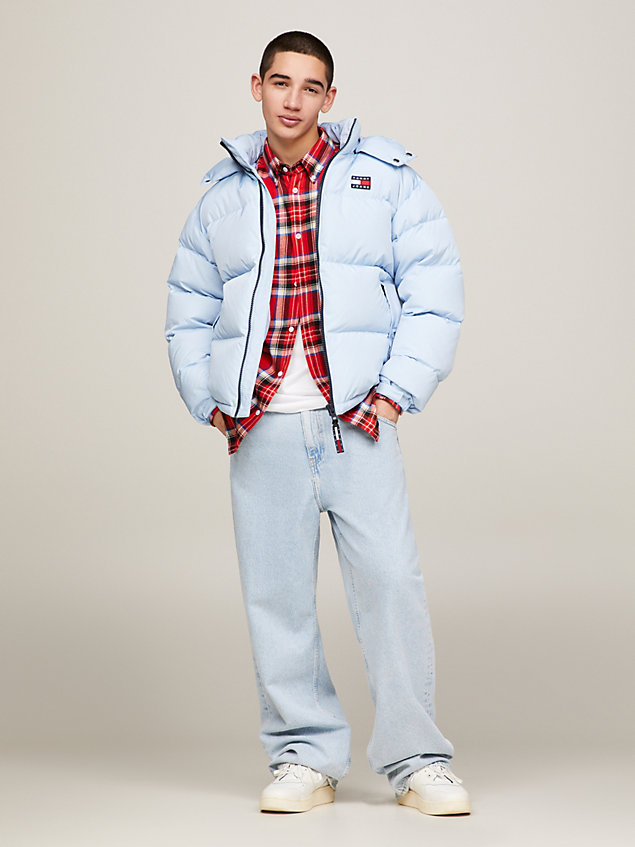 chaqueta alaska acolchada de capucha blue de hombre tommy jeans