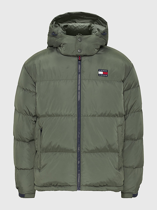 AVALON GREEN Alaska Casual Fit Hooded Puffer Jacket for men TOMMY JEANS