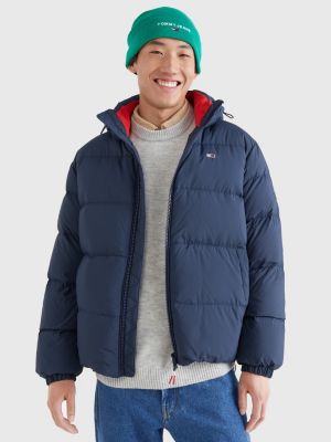 Essential Casual Hooded Recycled Down Jacket | BLUE | Tommy Hilfiger