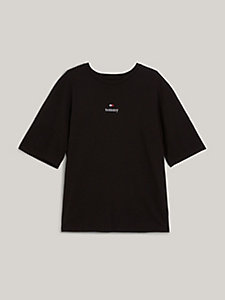black back new york logo t-shirt for men tommy jeans