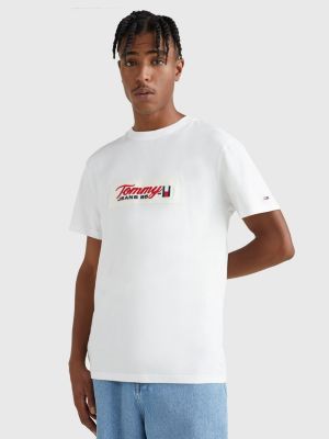 kolf attribuut schieten Classic fit T-shirt met retro logo | WIT | Tommy Hilfiger