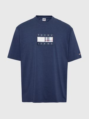 Tartan Oversized Fit T-Shirt | BLUE | Tommy Hilfiger