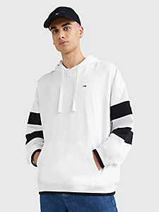 white college oversized fit hoody for men tommy jeans