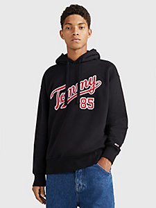 black college relaxed hoody for men tommy jeans