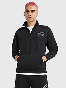 black signature half-zip sweatshirt for men tommy jeans