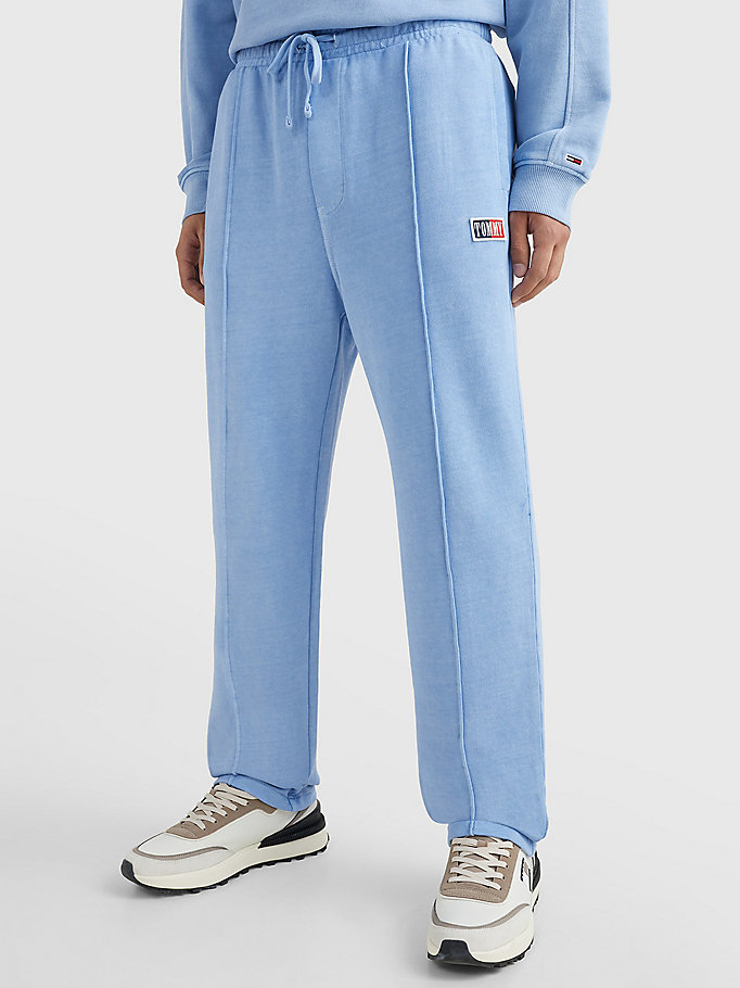 blue ethan straight fit joggers for men tommy jeans