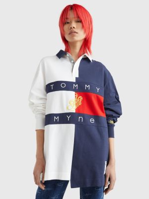 Vintage Tommy Hilfiger '90s Oversized Colorblocked Rugby Shirt Tommy