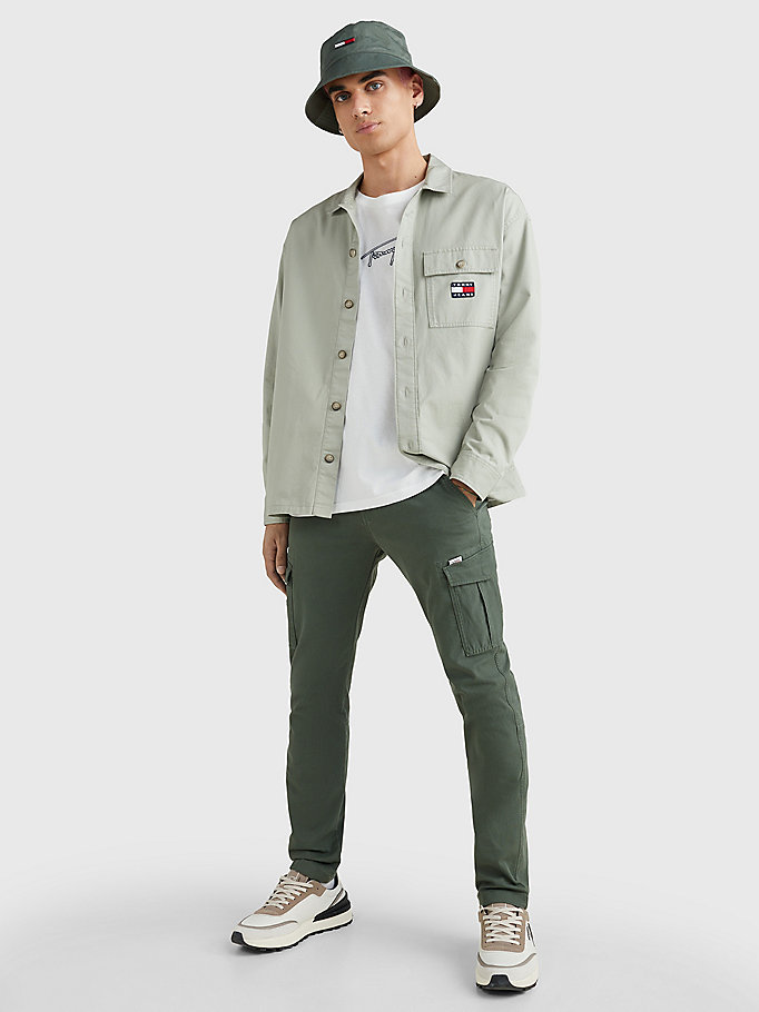 green scanton slim cargo trousers for men tommy jeans