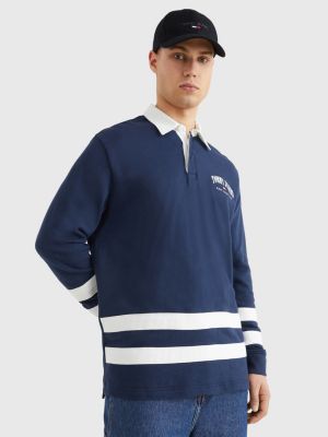 Essential Long Sleeve Rugby Polo BLUE | Tommy Hilfiger
