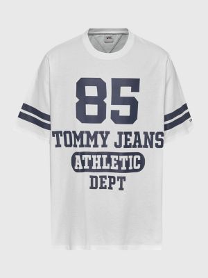 Plus College Logo Tommy | T-Shirt Skater | WHITE Hilfiger Oversized
