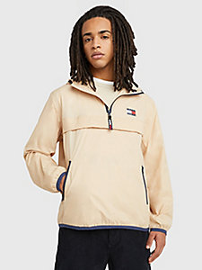 coupe-vent popover chicago compressible beige pour hommes tommy jeans