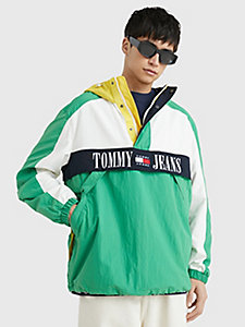 coupe-vent popover chicago oversize vert pour hommes tommy jeans