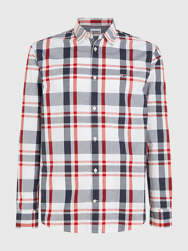 TWILIGHT NAVY / WHITE MID CHECK Essential Classic Fit Check Shirt for men TOMMY JEANS