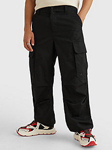 black aiden baggy cargo trousers for men tommy jeans