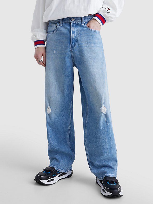 jeans aiden dual gender baggy fit denim da uomo tommy jeans