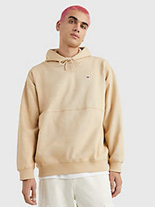 beige exclusive hoodie met logo voor heren - tommy jeans